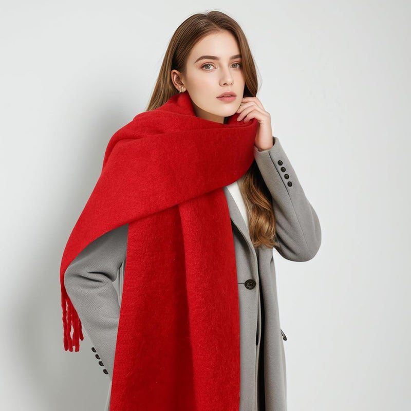 Premillow Women's Mohair Winter Scarf Pure Color, Warm Winter Scarf for Women and Men, Soft Luxurious Cashmere Feel Scarfs - Image 5